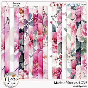 Made of Stories: LOVE - Special Papers - by Neia Scraps