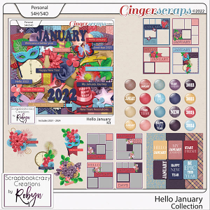 Hello January Collection by Scrapbookcrazy Creations