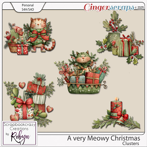 A Very Meowy Christmas Clusters by Scrapbookcrazy Creations