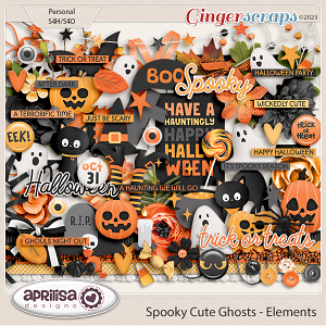 Spooky Cute Ghosts - Elements by Aprilisa Designs