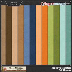 Beside Quiet Waters Solid Paper Pack by Moore Blessings Digital Design
