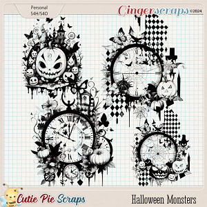 Halloween Monsters Digital Stamps