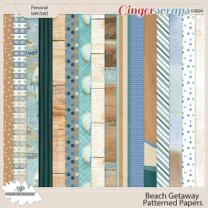 Beach Getaway Patterned Papers -by Adrienne Skelton Designs 