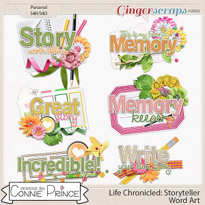 Life Chronicled: Storyteller - Word Art Pack by Connie Prince