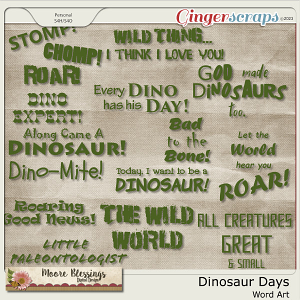 Dinosaur Days Word Art Pack by Moore Blessings Digital Design