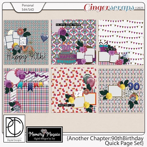 Another Chapter: 90th Birthday Quick Page Set by Memory Mosaic & Polka Dot Chicks