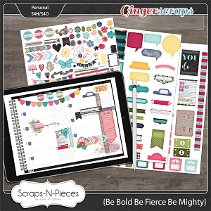 Be Bold, Be Fierce, Be Mighty Digital Planner Stickers by Scraps N Pieces