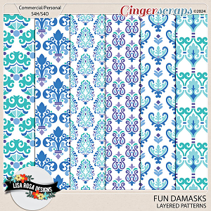 Fun Damasks - CU/PU Layered Patterns by Lisa Rosa Designs