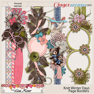 Knit Winter Days Page Borders from Designs by Lisa Minor