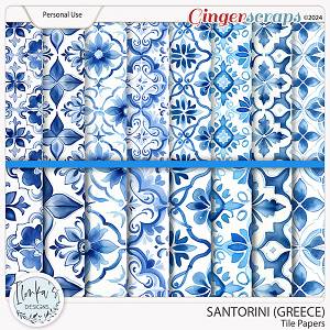 Santorini Tile Papers by Ilonka's Designs 
