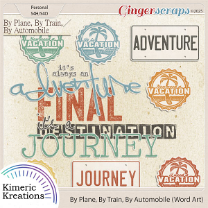 By Plane By Train By Automobile Word Art by Kimeric Kreations