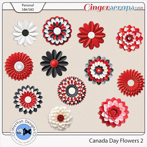 Canada Day Flowers 2 by Wetfish Designs