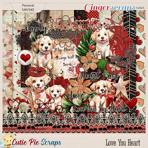 Love You Heart Digital Scrapbook Kit