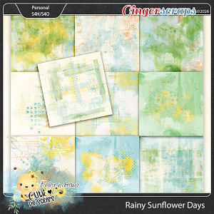 Rainy Sunflower Days Painted Papers