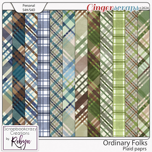 Ordinary Folks Plaid Papers by Scrapbookcrazy Creations