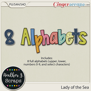 Lady of the Sea ALPHABETS by Heather Z Scraps