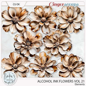 CU Alcohol Ink Flowers Vol 21 by Ilonka's Designs 