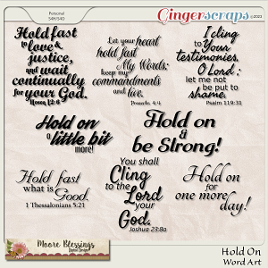 Hold On Word Art Pack by Moore Blessings Digital Design