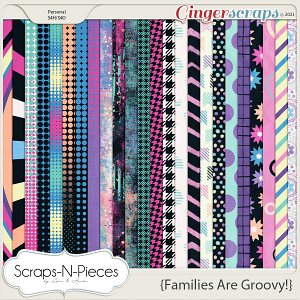 Families Are Groovy Pattern Papers - Scraps N Pieces 
