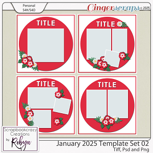 January 2025 Template Set 02 by Scrapbookcrazy Creations