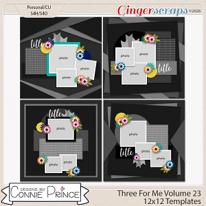 Three For Me Volume 23 - 12x12 Temps (CU Ok) by Connie Prince