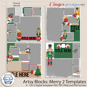 Artsy Blocks: Merry 2 Templates by Miss Fish 