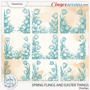 Spring Flings And Easter Things Overlays by Ilonka's Designs 