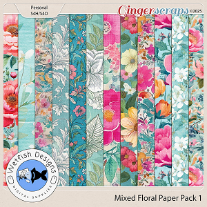 Mixed Floral Paper Pack 1 by Wetfish Designs