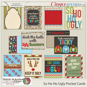 So Ho Ho Ugly Pocket Cards by Trixie Scraps Designs