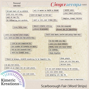 Scarborough Fair Word Strips by Kimeric Kreations