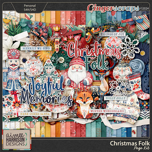 Christmas Folk Page Kit by Aimee Harrison