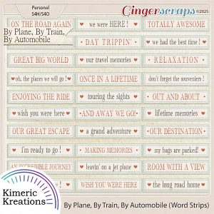 By Plane By Train By Automobile Word Strips by Kimeric Kreations