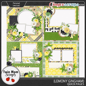 Lemony Gingham - QUICK PAGES by Twin Mom Scraps