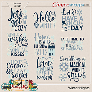 Winter Nights Word Art by The Scrappy Kat