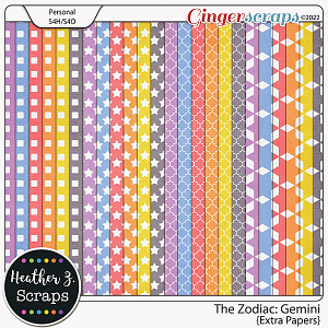 The Zodiac: Gemini EXTRA PAPERS by Heather Z Scraps