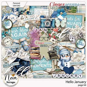 Hello January - Page kit - by Neia Scraps