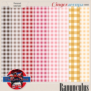Ranunculus Gingham Papers By The Brit Chick