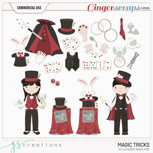 Magic Tricks Layered Templates (CU) by GS Creations