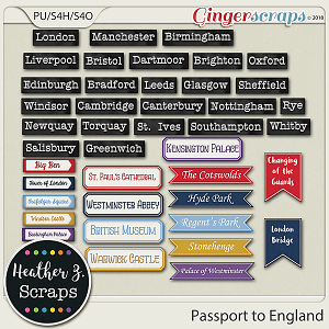 Passport to England WORD BITS by Heather Z Scraps