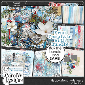 Happy Monthly-January Collection+Free Template