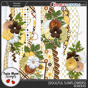 Soulful Sunflowers - BORDERS by Twin Mom Scraps