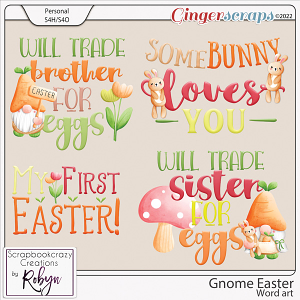 Gnome Easter Word Art by Scrapbookcrazy Creations
