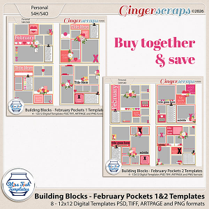 Building Blocks - February Pockets 1 & 2 Template Bundle