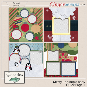 Merry Christmas Baby Quick Page Set One by ScrapChat Designs