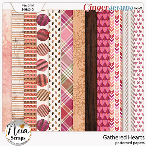 Gathered Hearts - Patterned Papers - by Neia Scraps