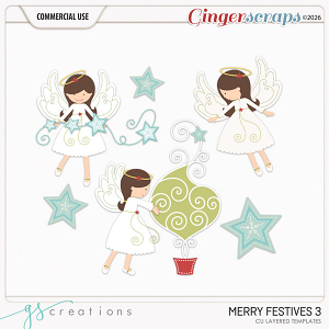 Merry Festives3 Layered Templates (CU) by GS Creations
