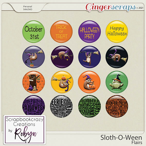 Sloth-O-Ween Flairs by Scrapbookcrazy Creations