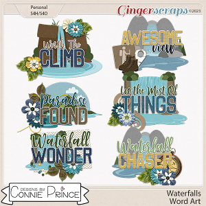 Waterfalls - Word Art Pack by Connie Prince