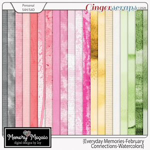 Everyday Memories-February: Connections-Watercolor Papers by Memory Mosaic