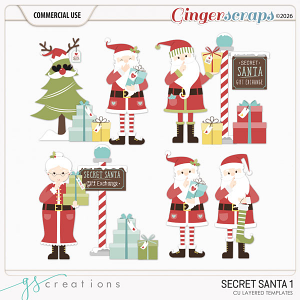 Secret Santa Layered Templates (CU) by GS Creations